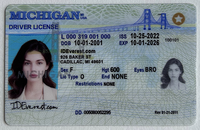 100% Scannable Michigan Fake ID Card