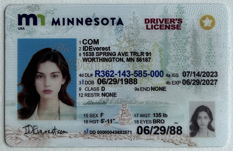 Scannable Fake Minnesota Driver License