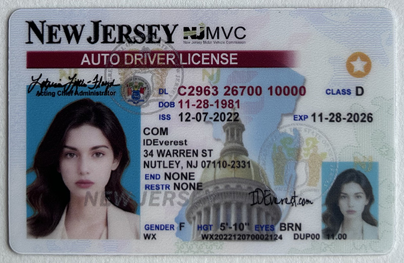 100% Authentic Scannable New Jersey Fake ID