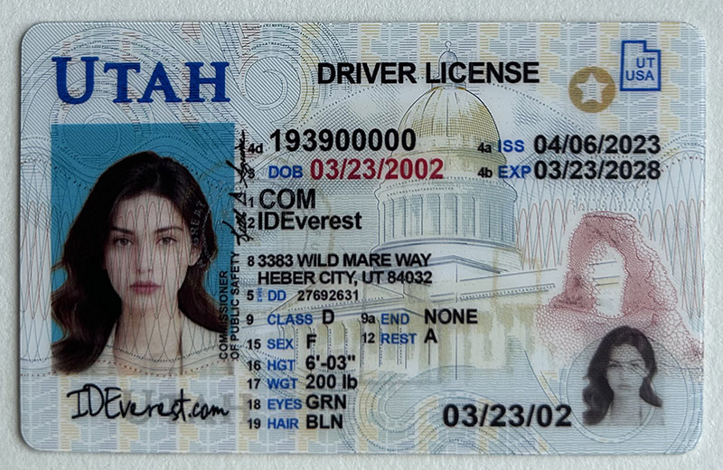 Scannable Fake Utah Driver License